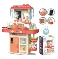 Juguete Set de Cocina para Niñas Armable Rosado 42pcs